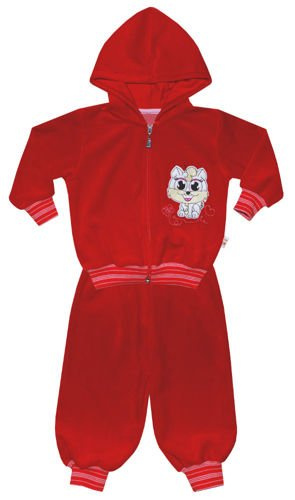 Komplet welurowy-czerwony