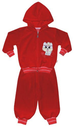 Komplet welurowy-czerwony